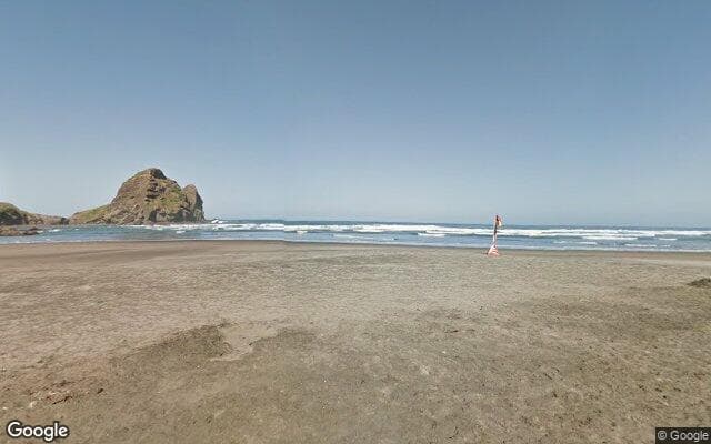 Piha Beach South of the Lion Rock